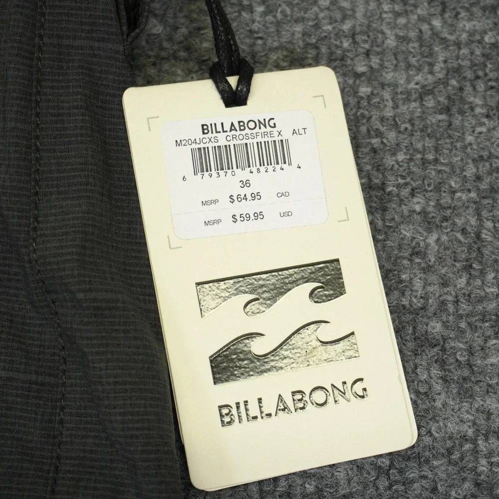 NEW Billabong Hybrid Shorts Mens 36 Grey Submersibles Crossfire X Stretch Plaid - Picture 4 of 10